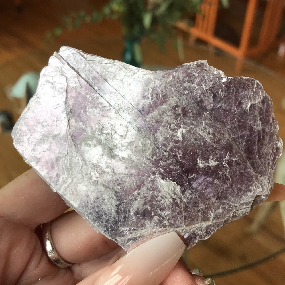 Raw natural Lepidolite crystal